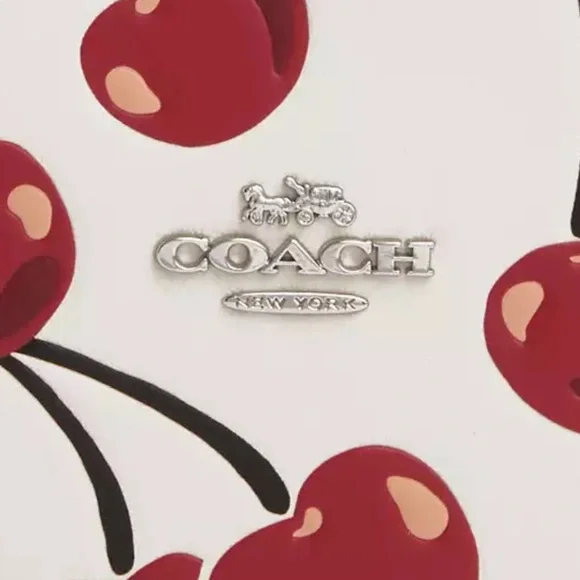 Coach Heart Coin Case With Cherry Print nwt in packaging - Picture 3 of 5